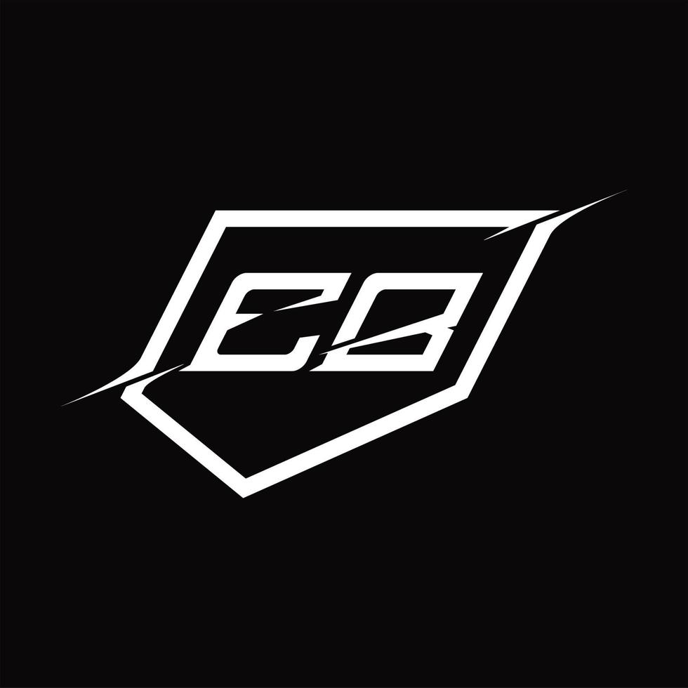 eb logo monogramma lettera con scudo e fetta stile design vettore