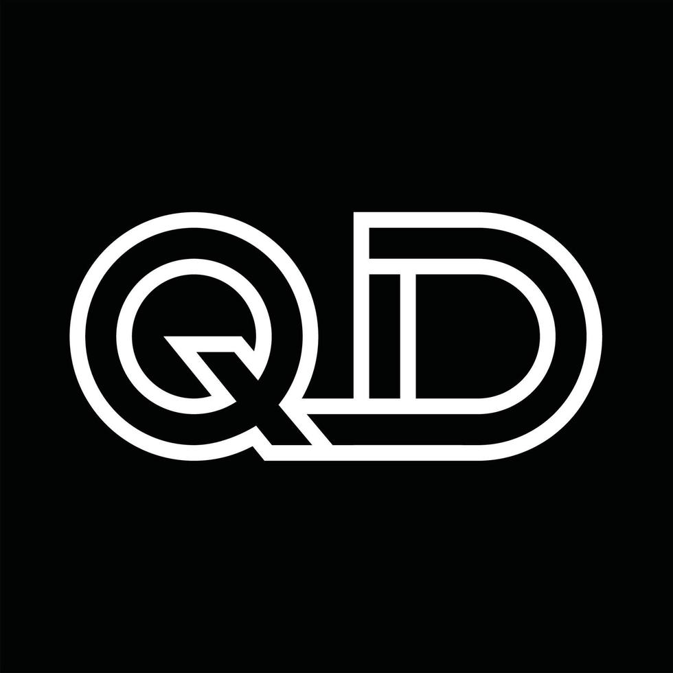 qd logo monogramma con linea stile negativo spazio vettore