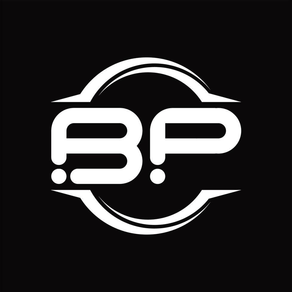 bp logo monogramma con cerchio arrotondato fetta forma design modello vettore