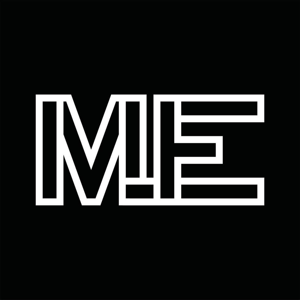 me logo monogramma con linea stile negativo spazio vettore