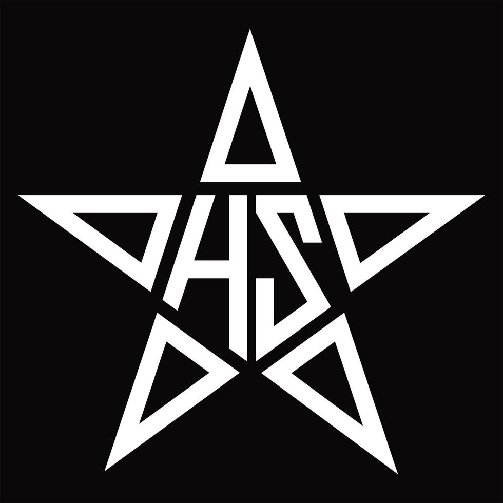 hz logo monogramma con stella forma design modello vettore