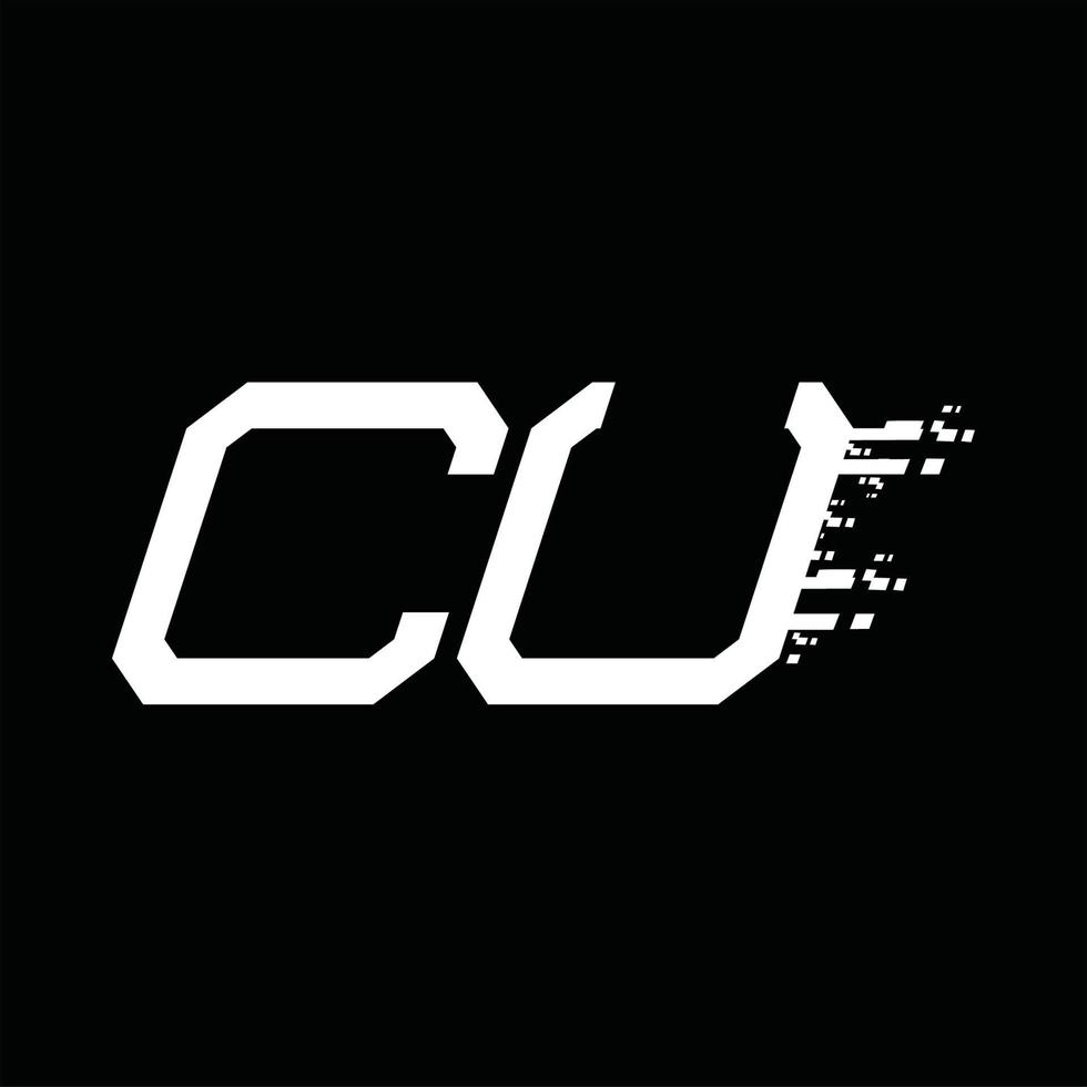 cu logo monogramma astratto velocità tecnologia design modello vettore