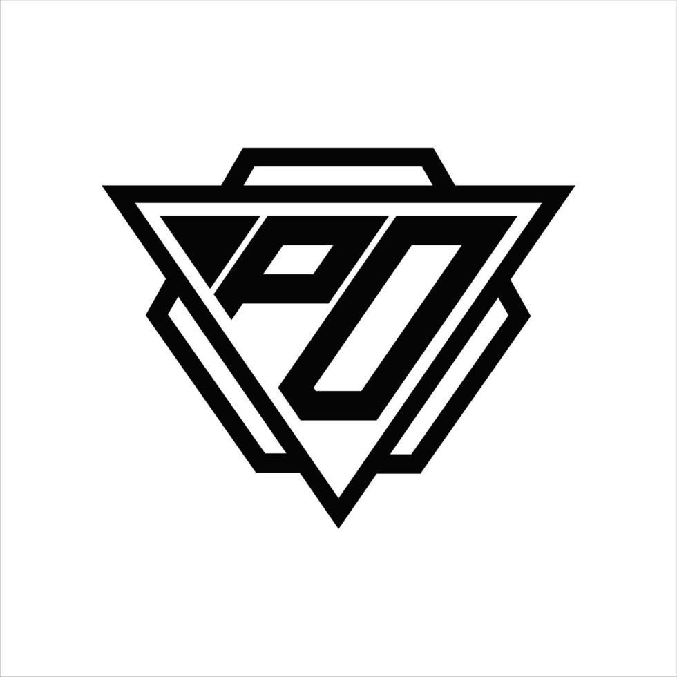 pd logo monogramma con triangolo e esagono modello vettore