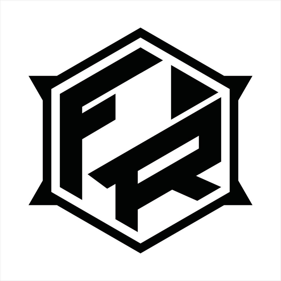 fr logo monogramma design modello vettore