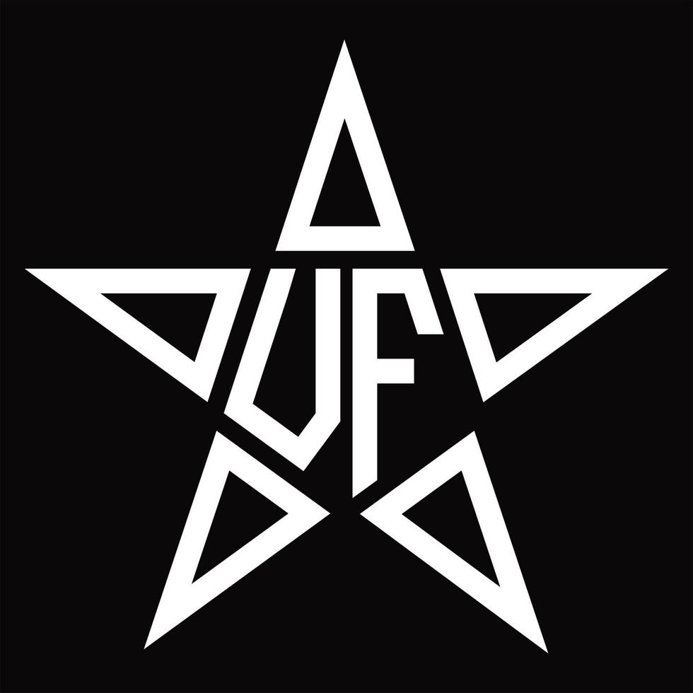 vf logo monogramma con stella forma design modello vettore