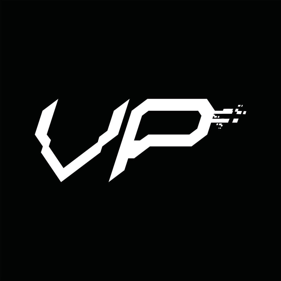 vp logo monogramma astratto velocità tecnologia design modello vettore