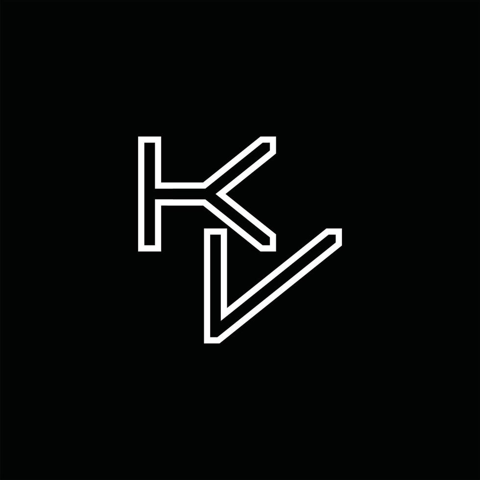 kv logo monogramma con linea stile design modello vettore