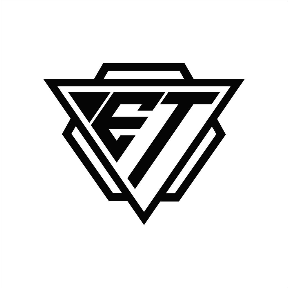 et logo monogramma con triangolo e esagono modello vettore