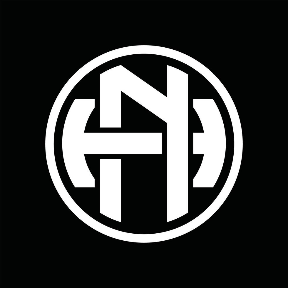 nh logo monogramma design modello vettore