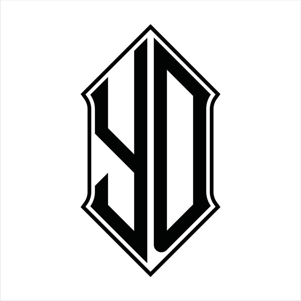 yd logo monogramma con forma di scudo e schema design modello vettore icona astratto