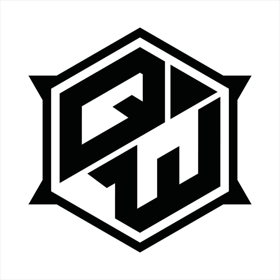 qw logo monogramma design modello vettore