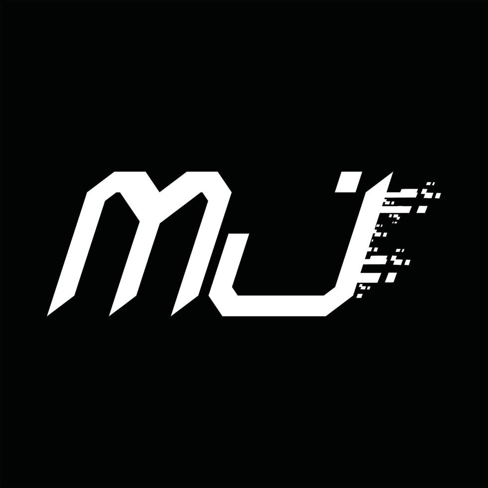 mj logo monogramma astratto velocità tecnologia design modello vettore