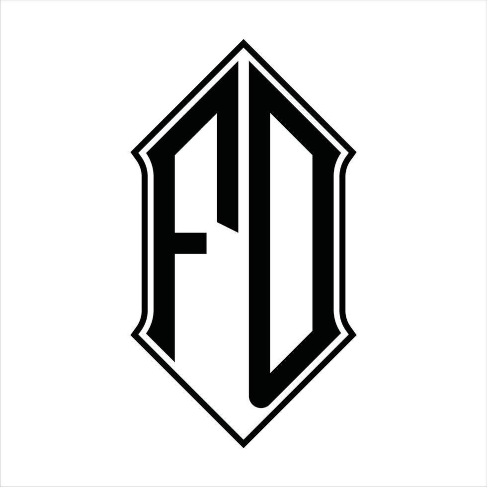 fd logo monogramma con forma di scudo e schema design modello vettore icona astratto