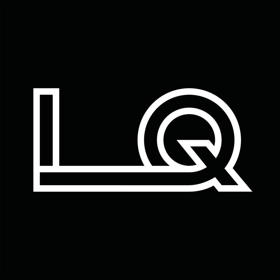 lq logo monogramma con linea stile negativo spazio vettore