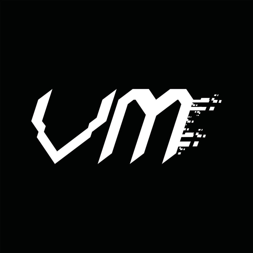 vm logo monogramma astratto velocità tecnologia design modello vettore