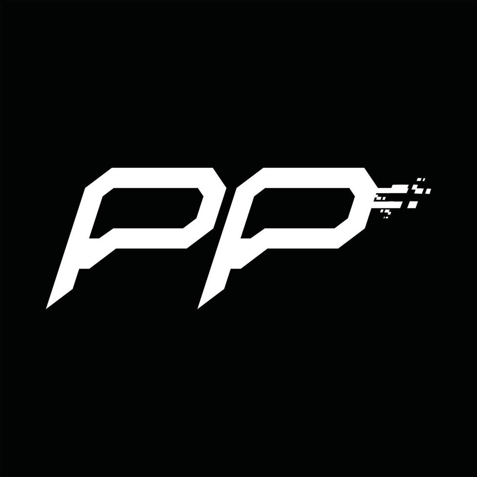 pp logo monogramma astratto velocità tecnologia design modello vettore