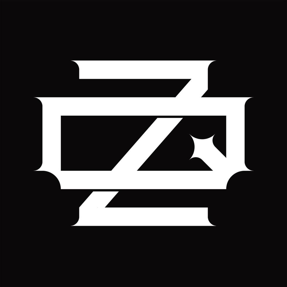 qz logo monogramma con Vintage ▾ sovrapposizione connesso stile design modello vettore