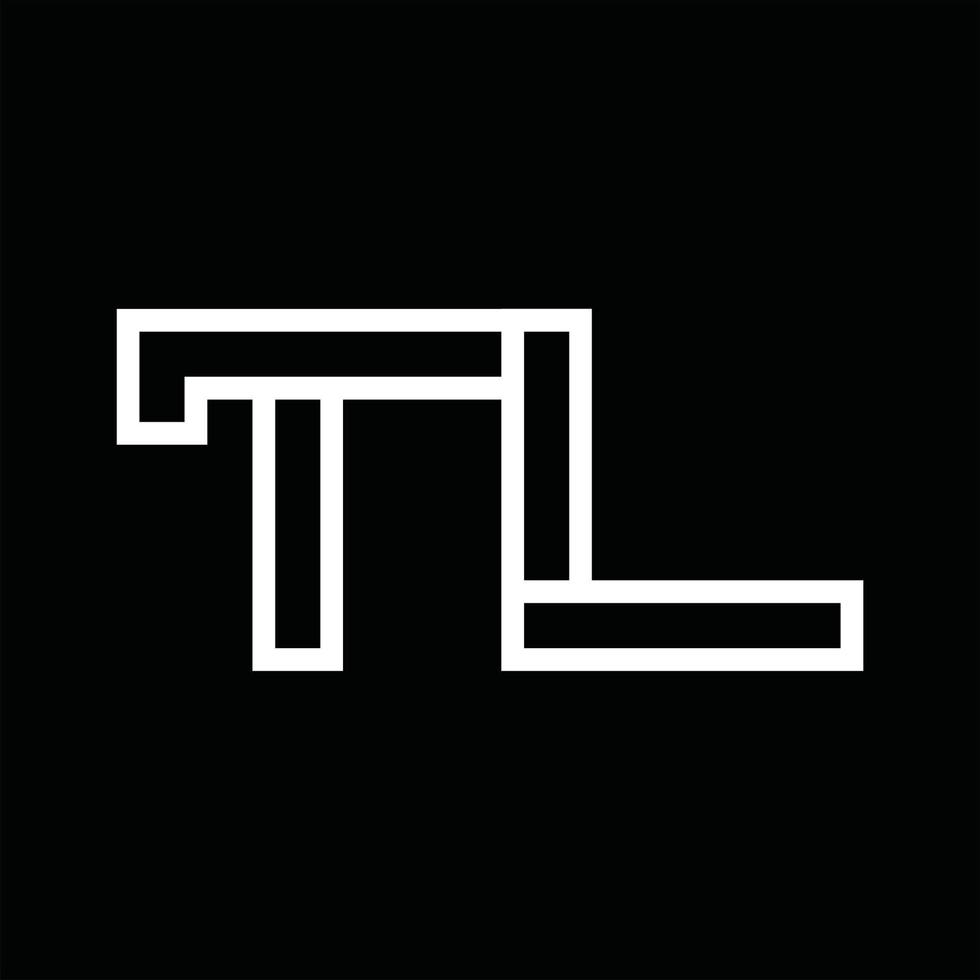 tl logo monogramma con linea stile negativo spazio vettore