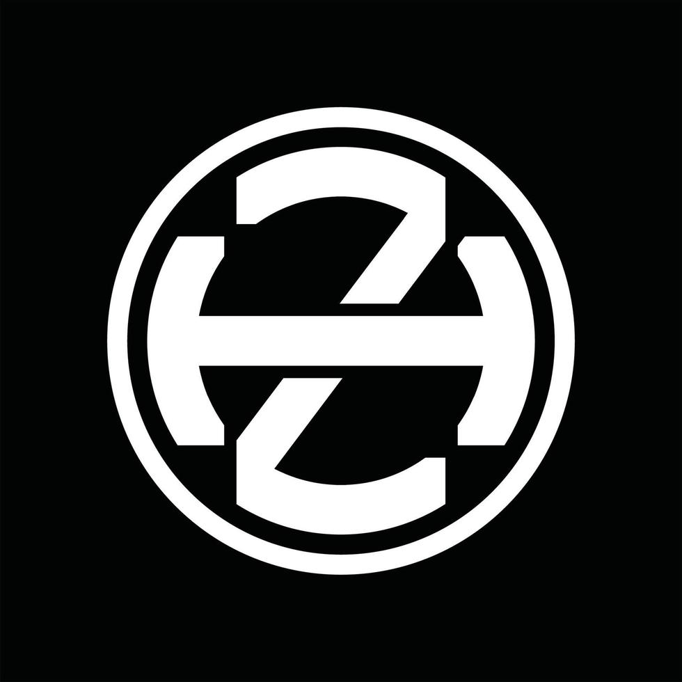 zh logo monogramma design modello vettore