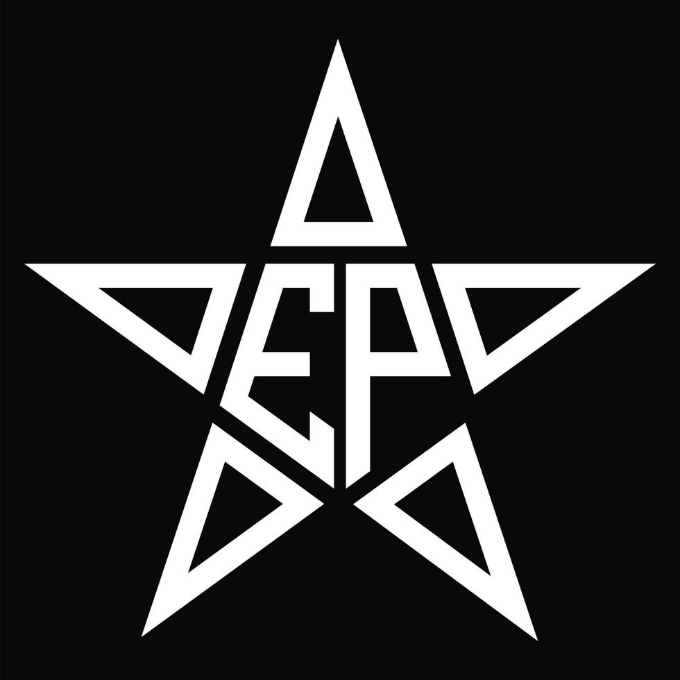 ep logo monogramma con stella forma design modello vettore