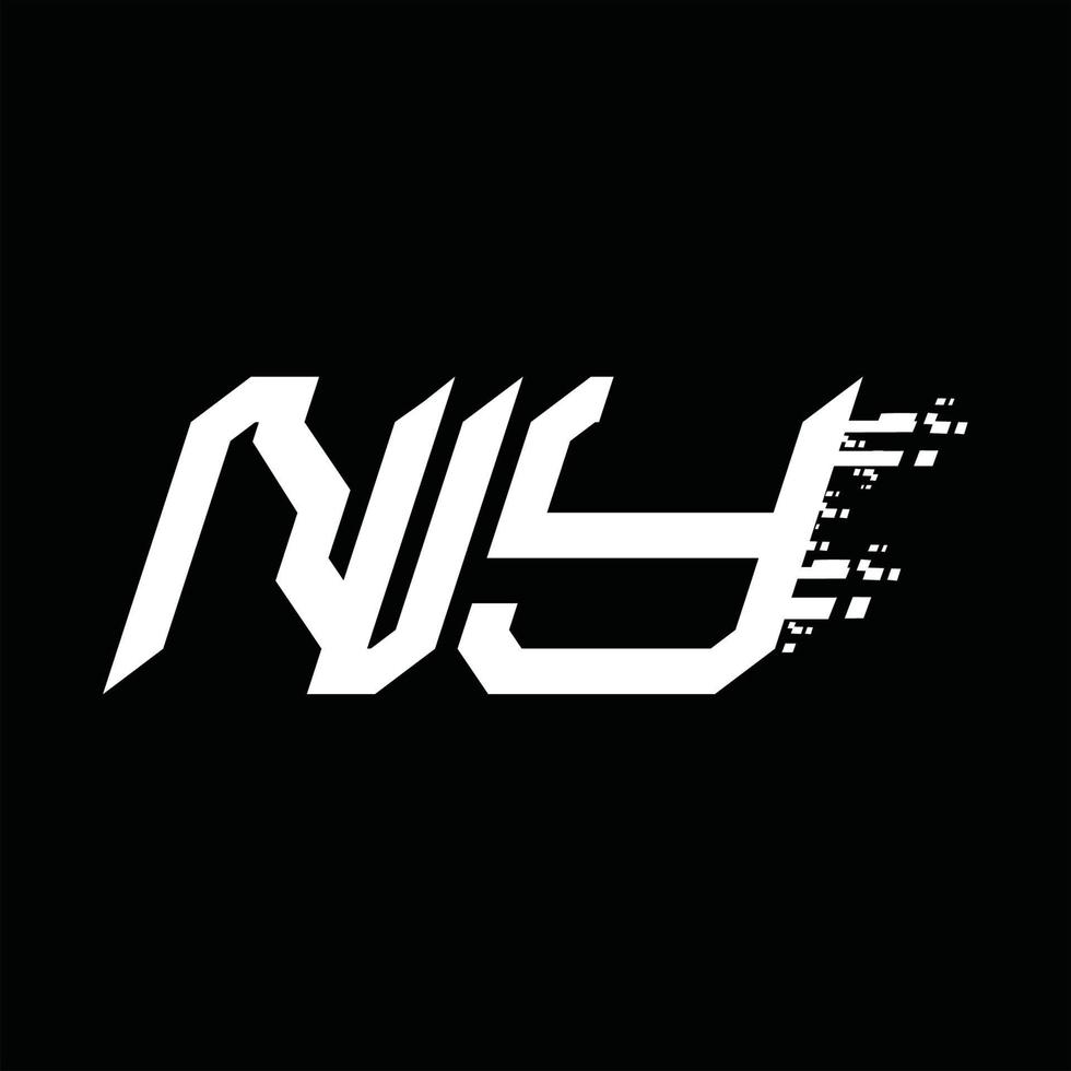 NY logo monogramma astratto velocità tecnologia design modello vettore