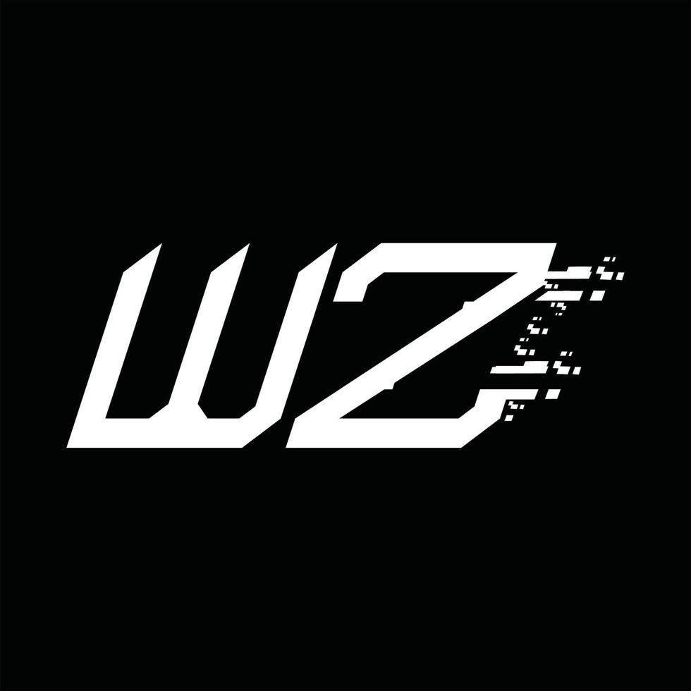 wz logo monogramma astratto velocità tecnologia design modello vettore