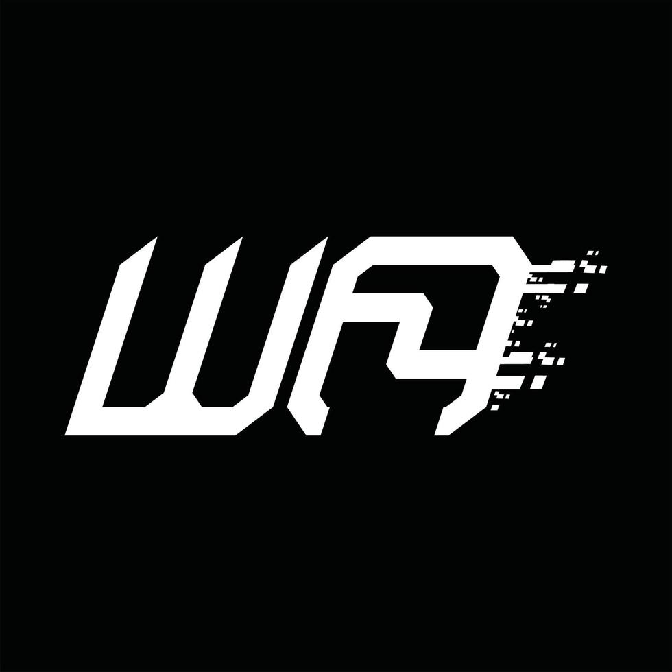 wa logo monogramma astratto velocità tecnologia design modello vettore