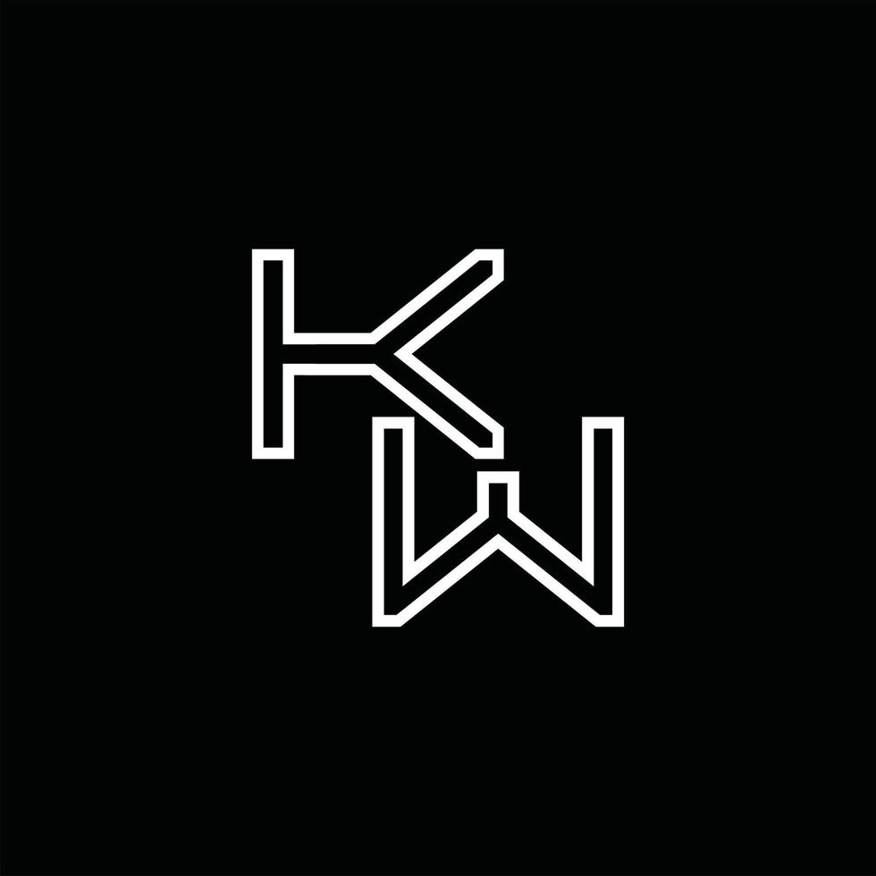 kw logo monogramma con linea stile design modello vettore