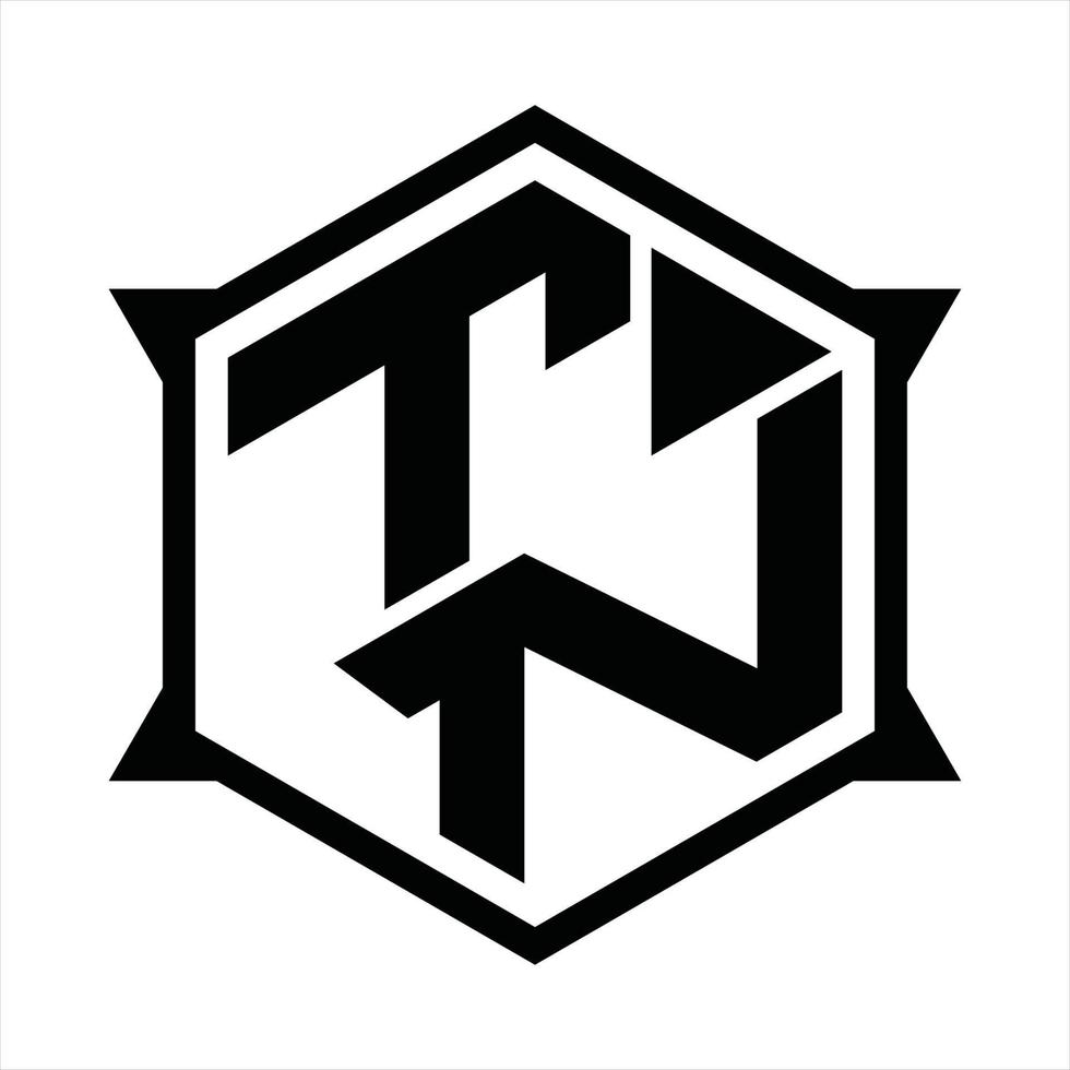 tn logo monogramma design modello vettore