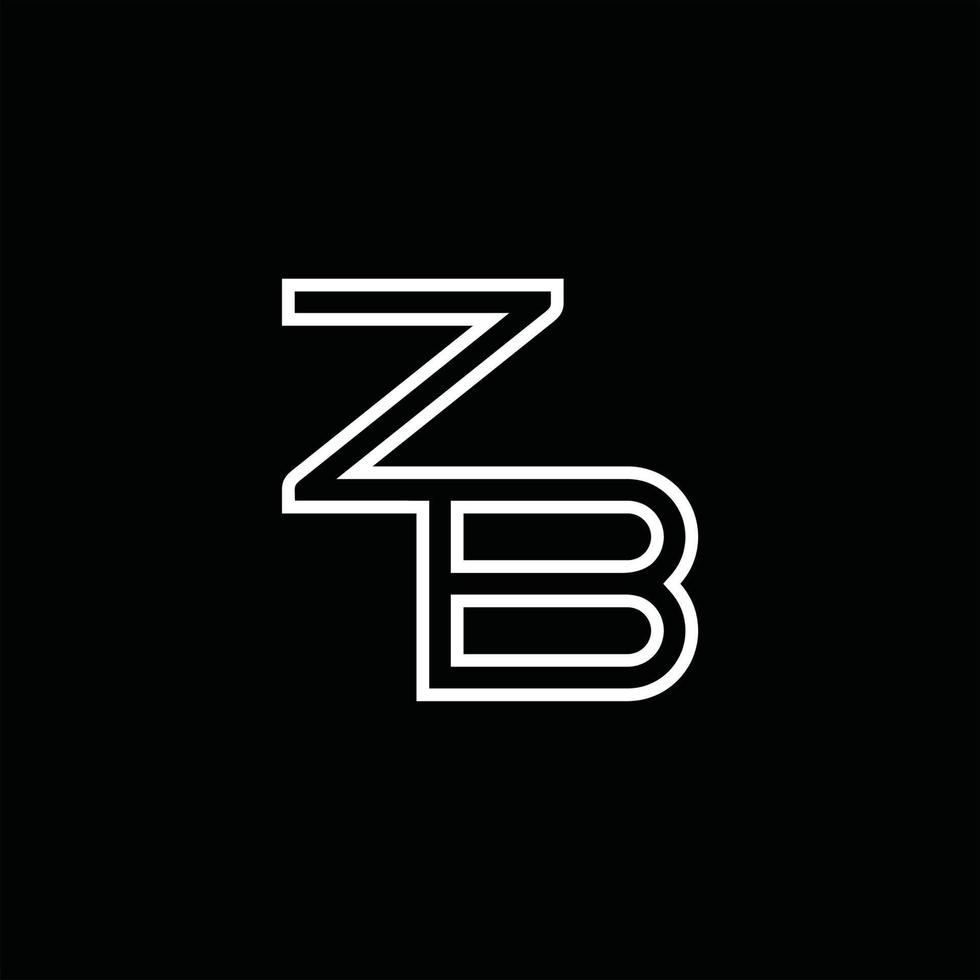 zb logo monogramma con linea stile design modello vettore