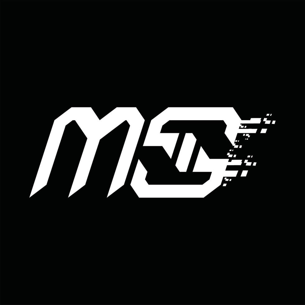 SM logo monogramma astratto velocità tecnologia design modello vettore
