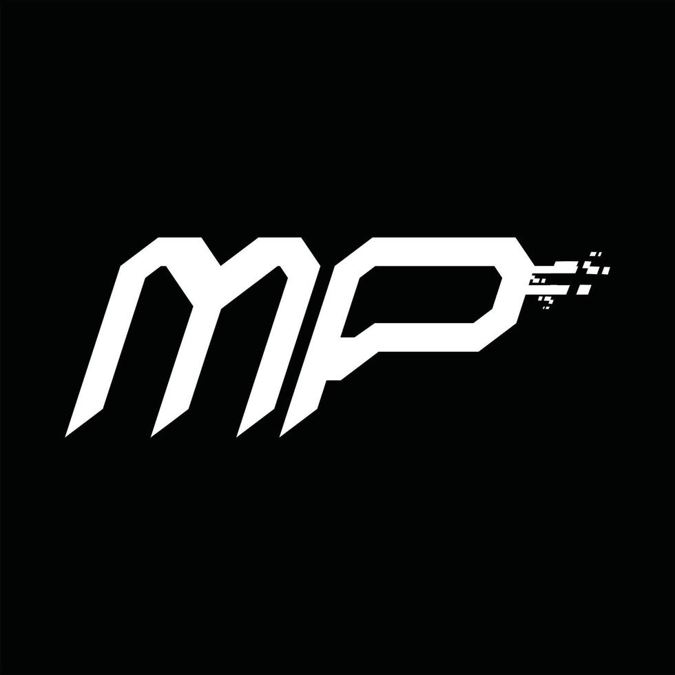 mp logo monogramma astratto velocità tecnologia design modello vettore