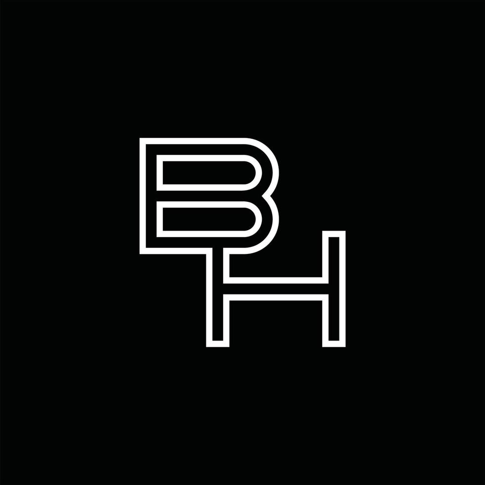 bh logo monogramma con linea stile design modello vettore