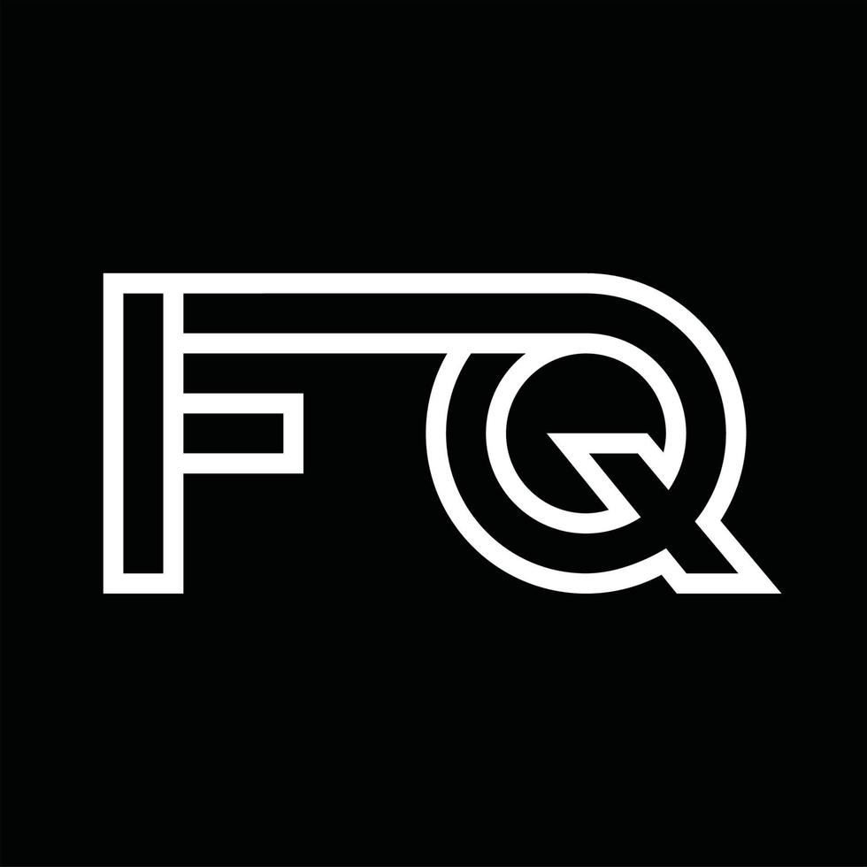 fq logo monogramma con linea stile negativo spazio vettore