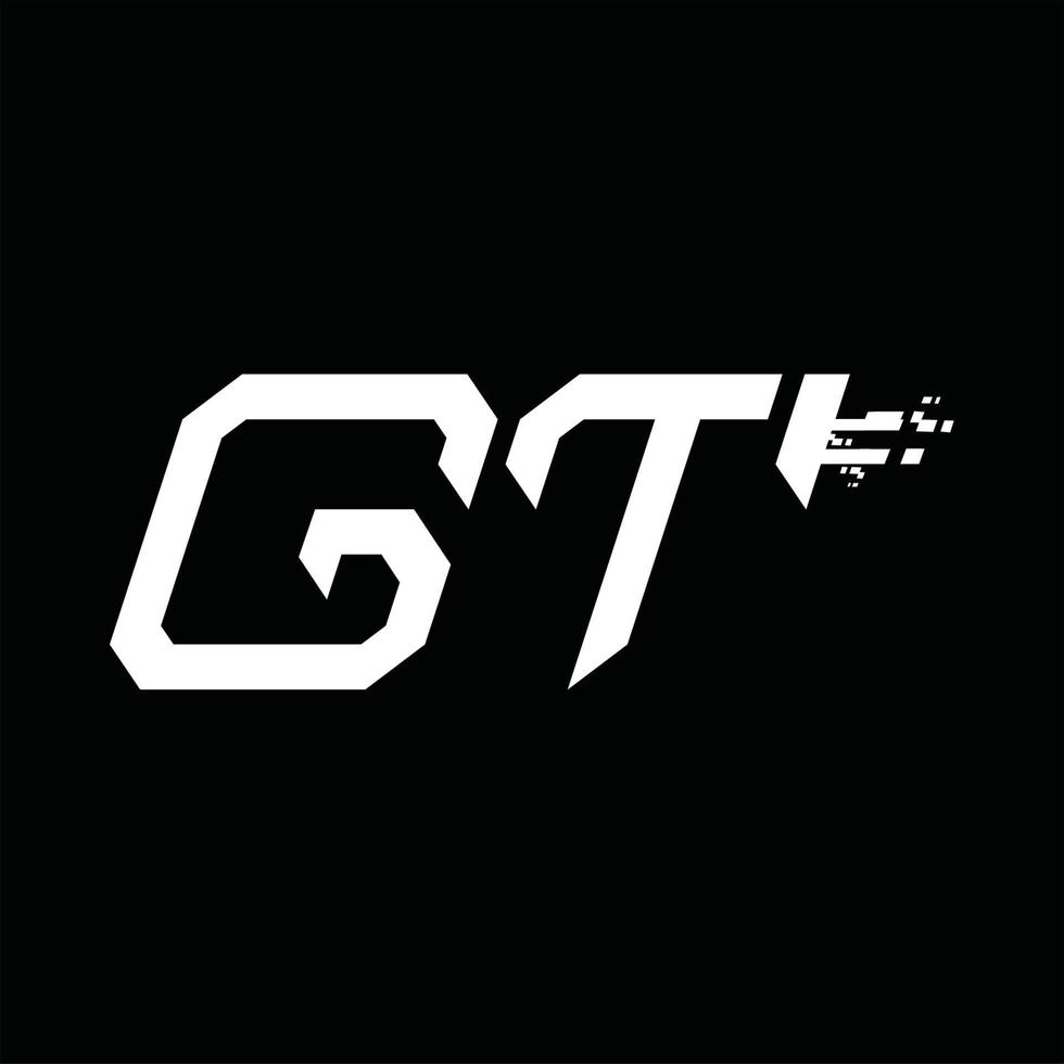 gt logo monogramma astratto velocità tecnologia design modello vettore