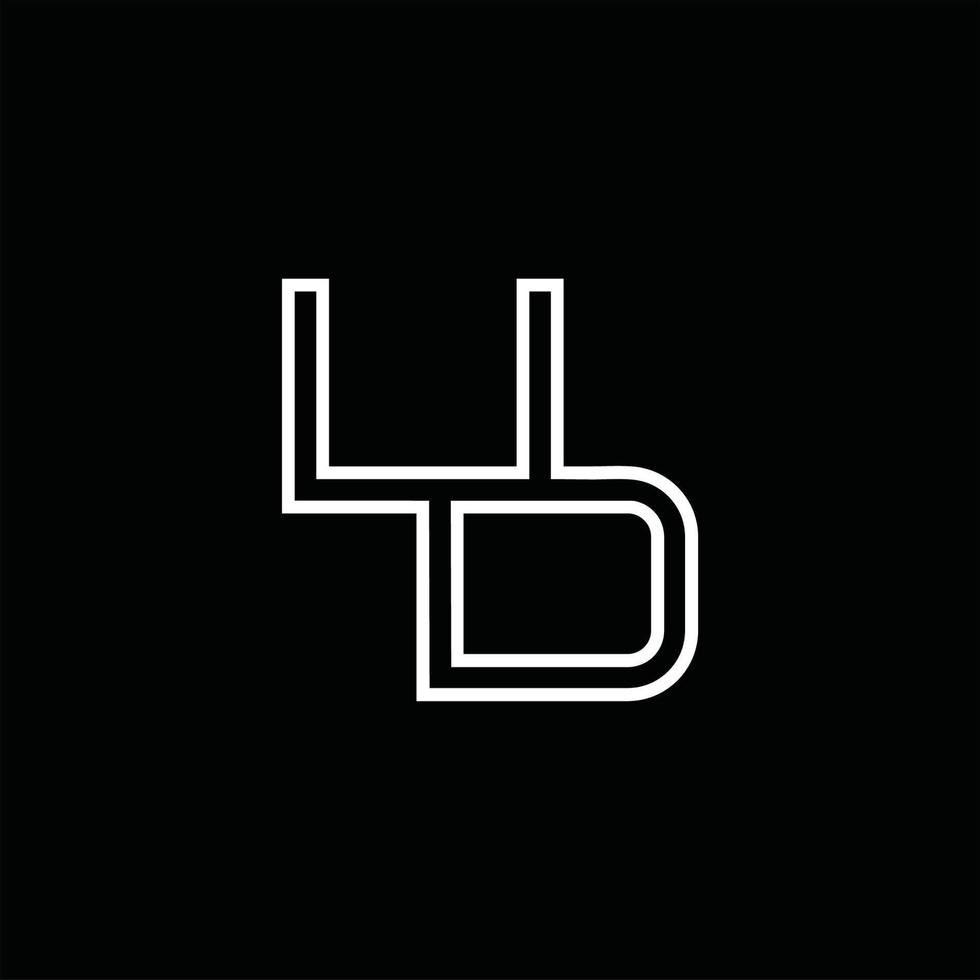 ud logo monogramma con linea stile design modello vettore