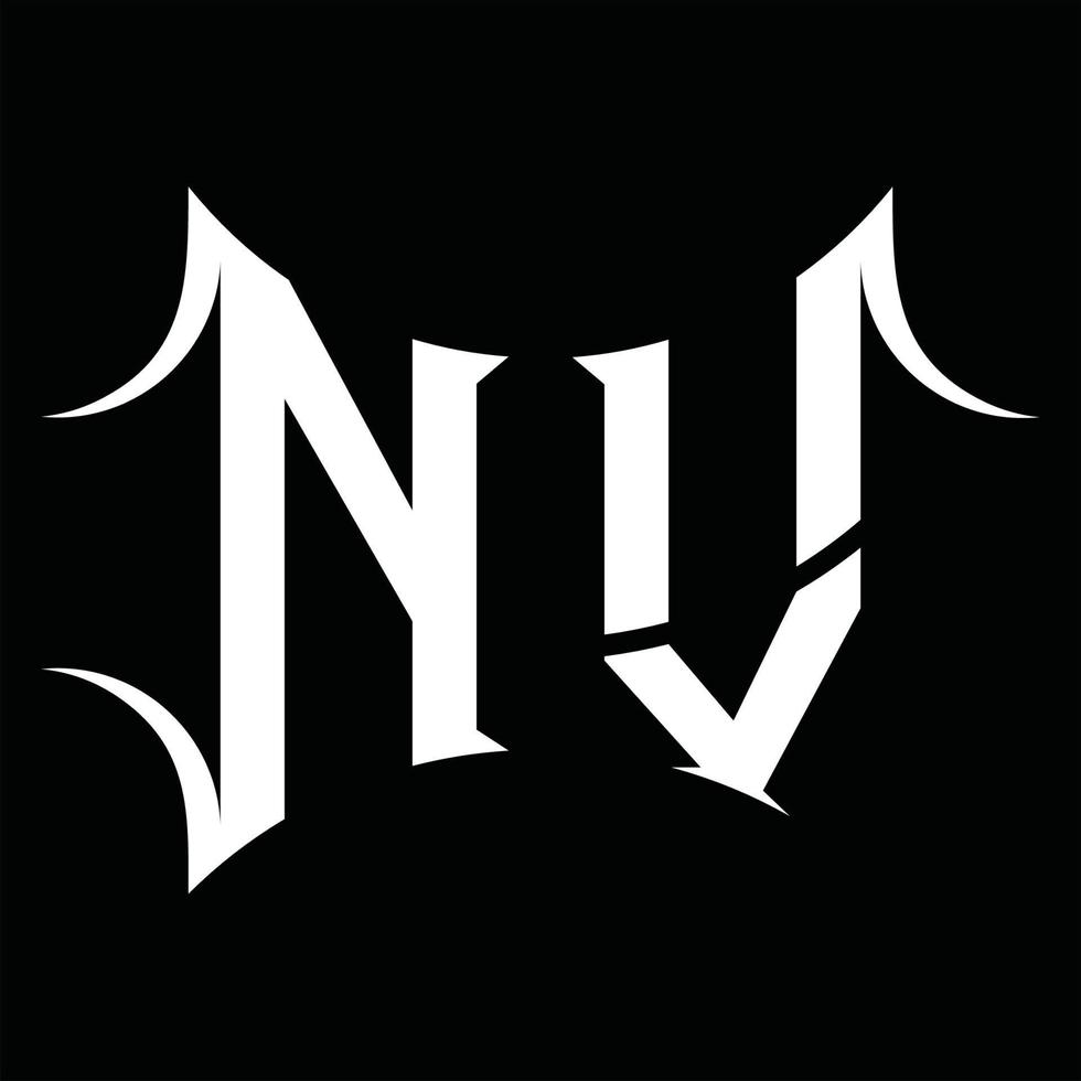 nv logo monogramma con astratto forma design modello vettore