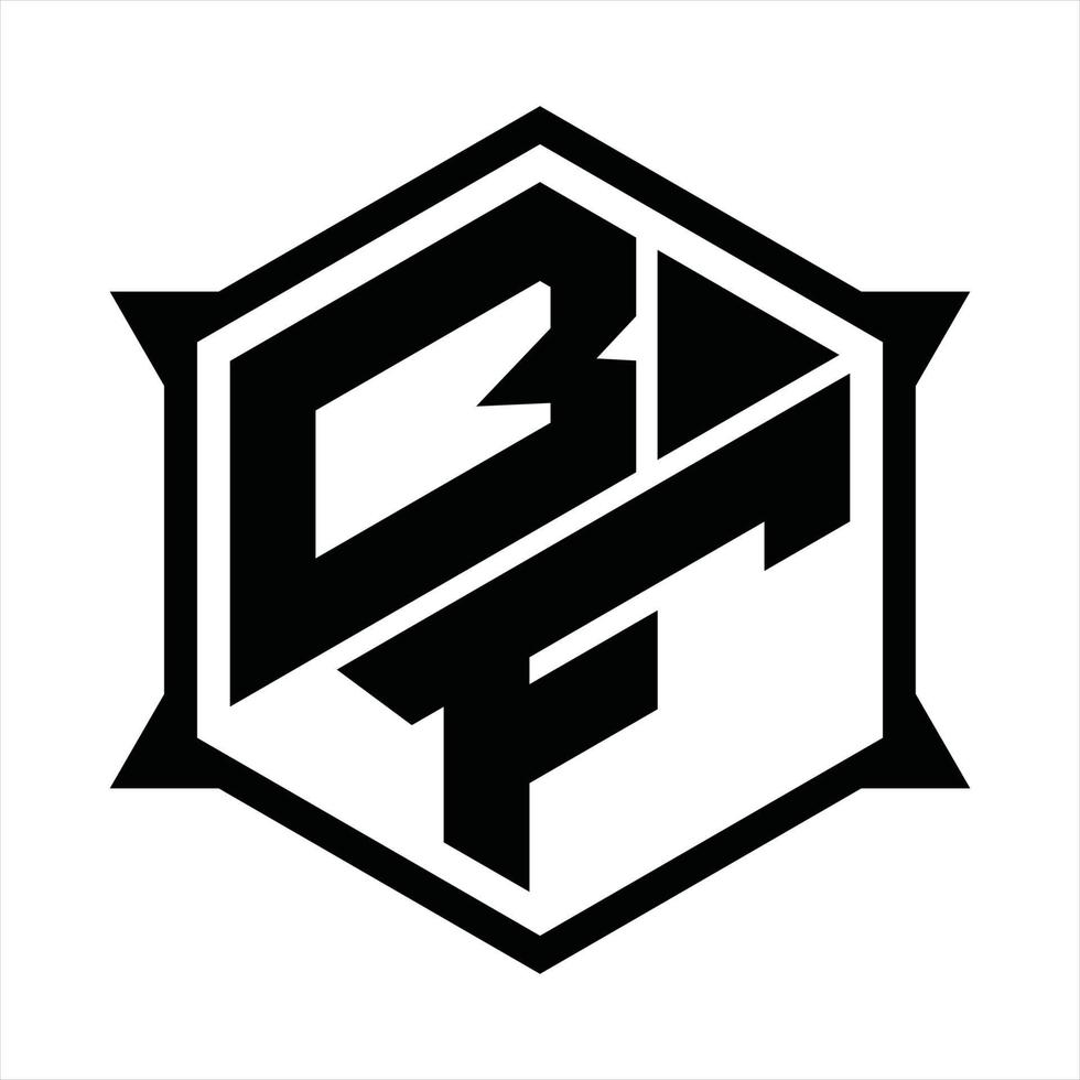 bf logo monogramma design modello vettore