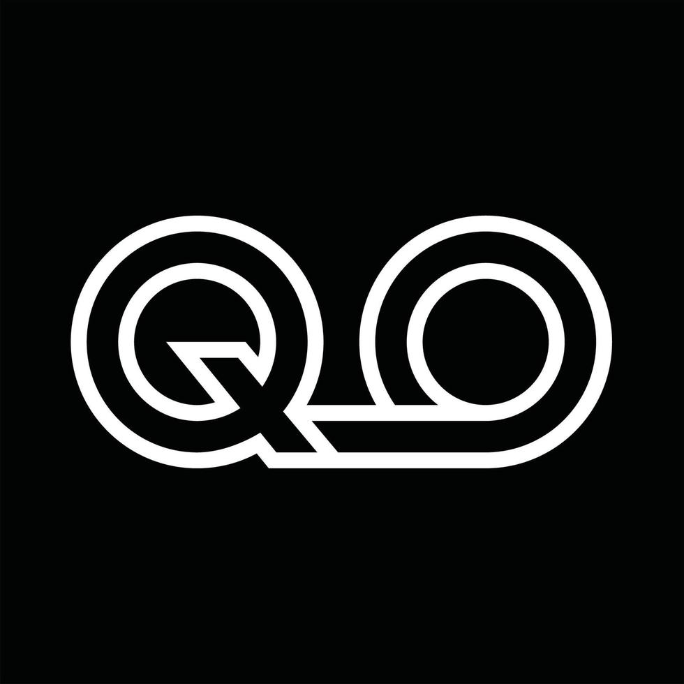 qo logo monogramma con linea stile negativo spazio vettore