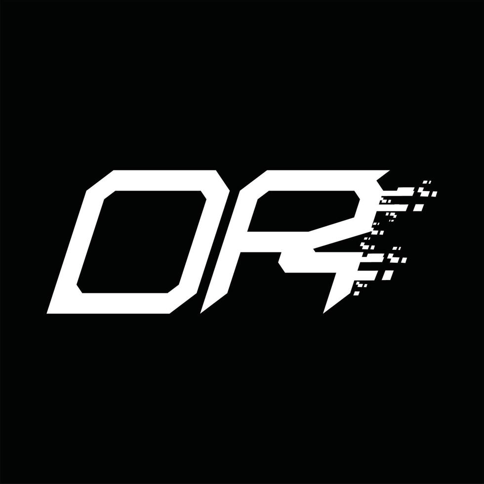 dr logo monogramma astratto velocità tecnologia design modello vettore