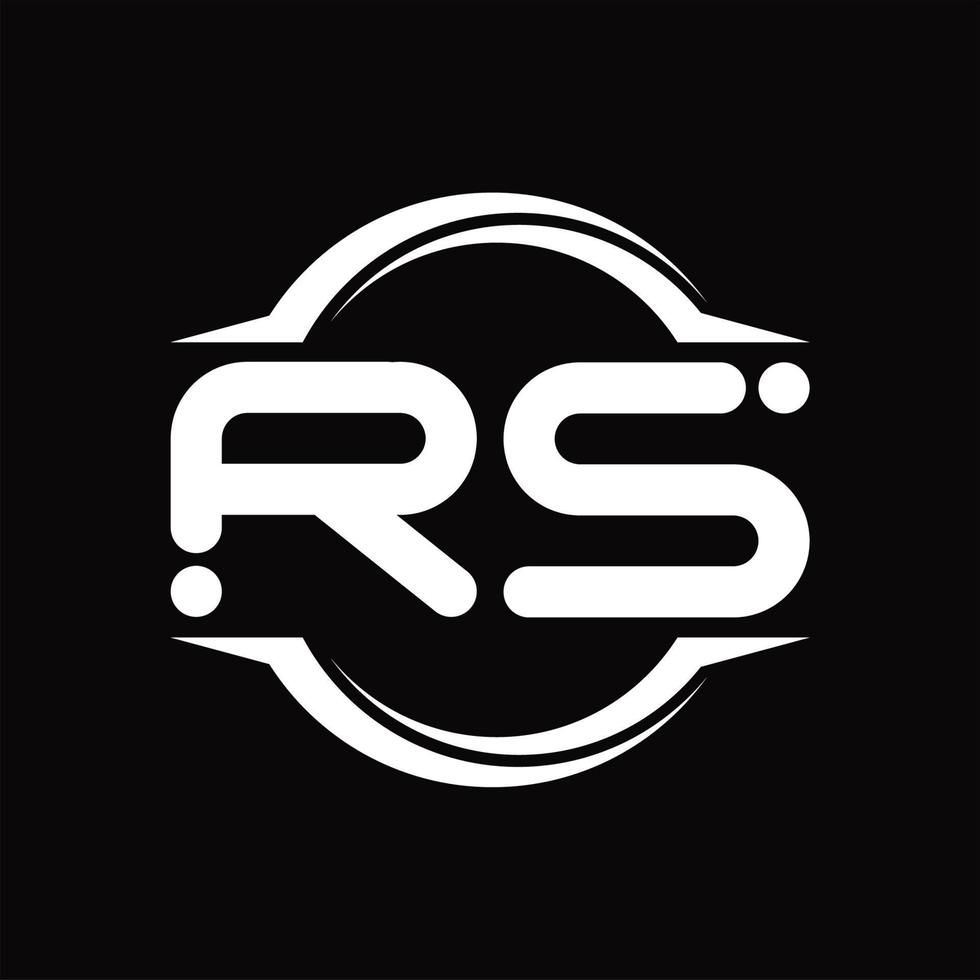 rs logo monogramma con cerchio arrotondato fetta forma design modello vettore