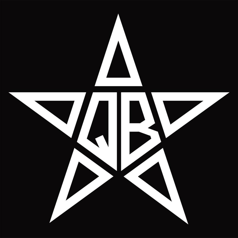qb logo monogramma con stella forma design modello vettore