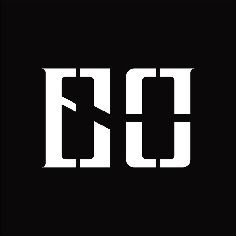 eo logo monogramma con mezzo fetta design modello vettore