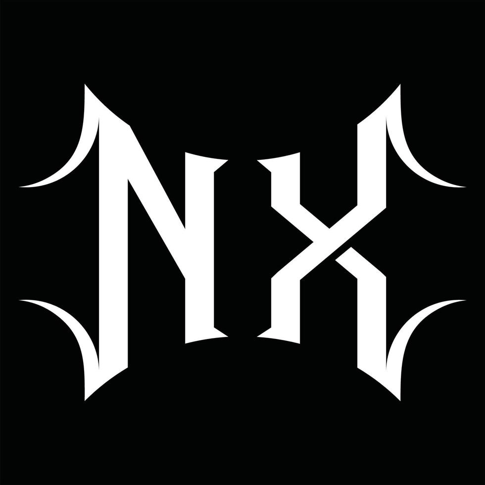 nx logo monogramma con astratto forma design modello vettore