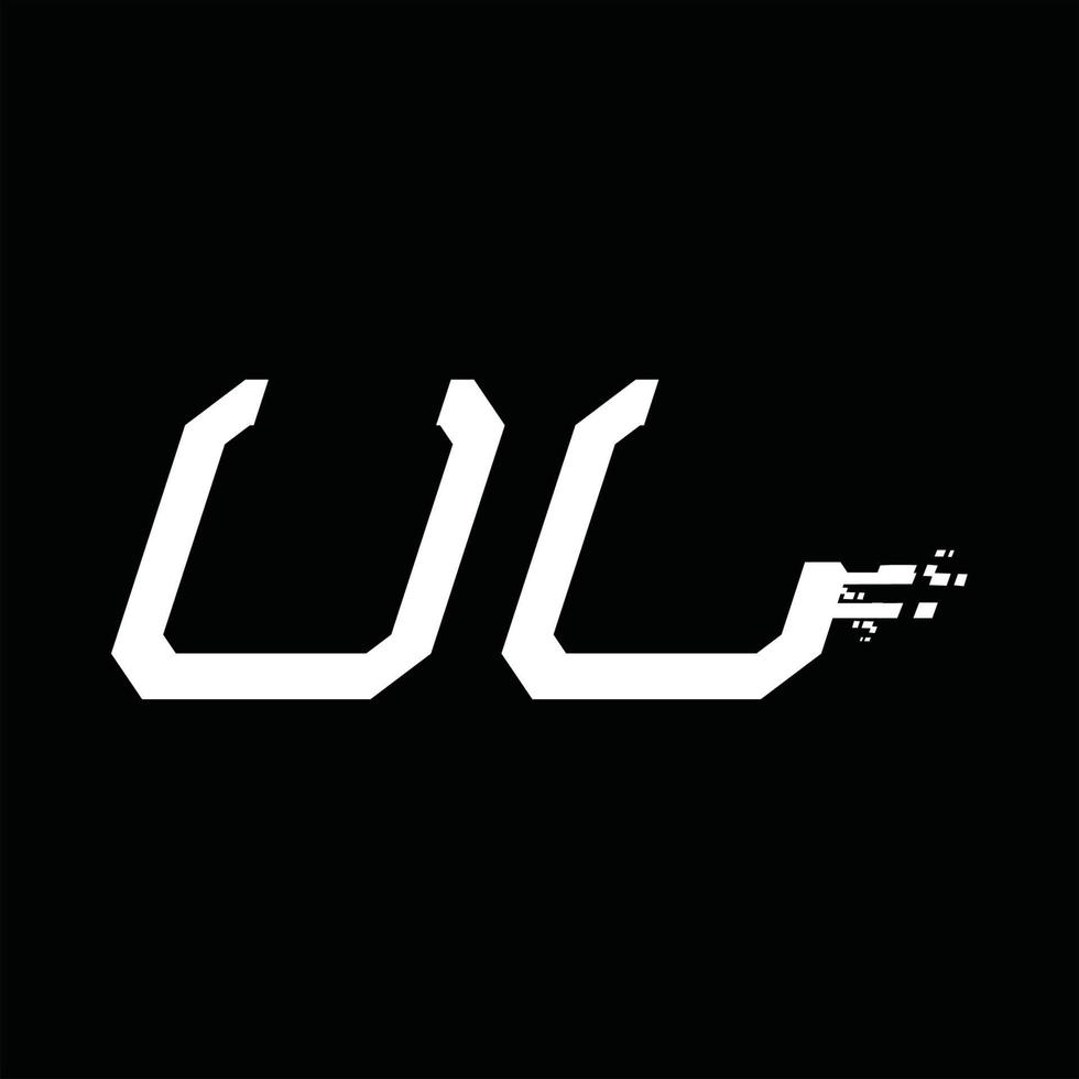 ul logo monogramma astratto velocità tecnologia design modello vettore