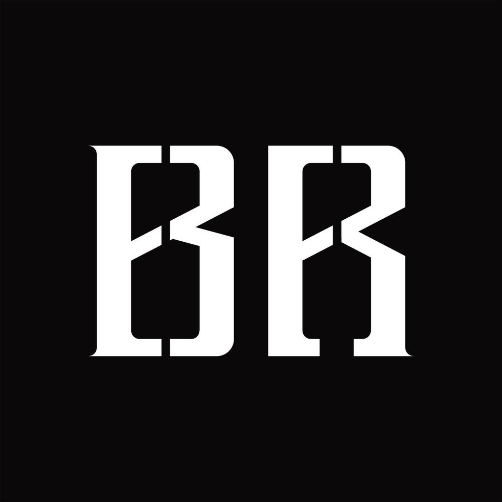 br logo monogramma con mezzo fetta design modello vettore