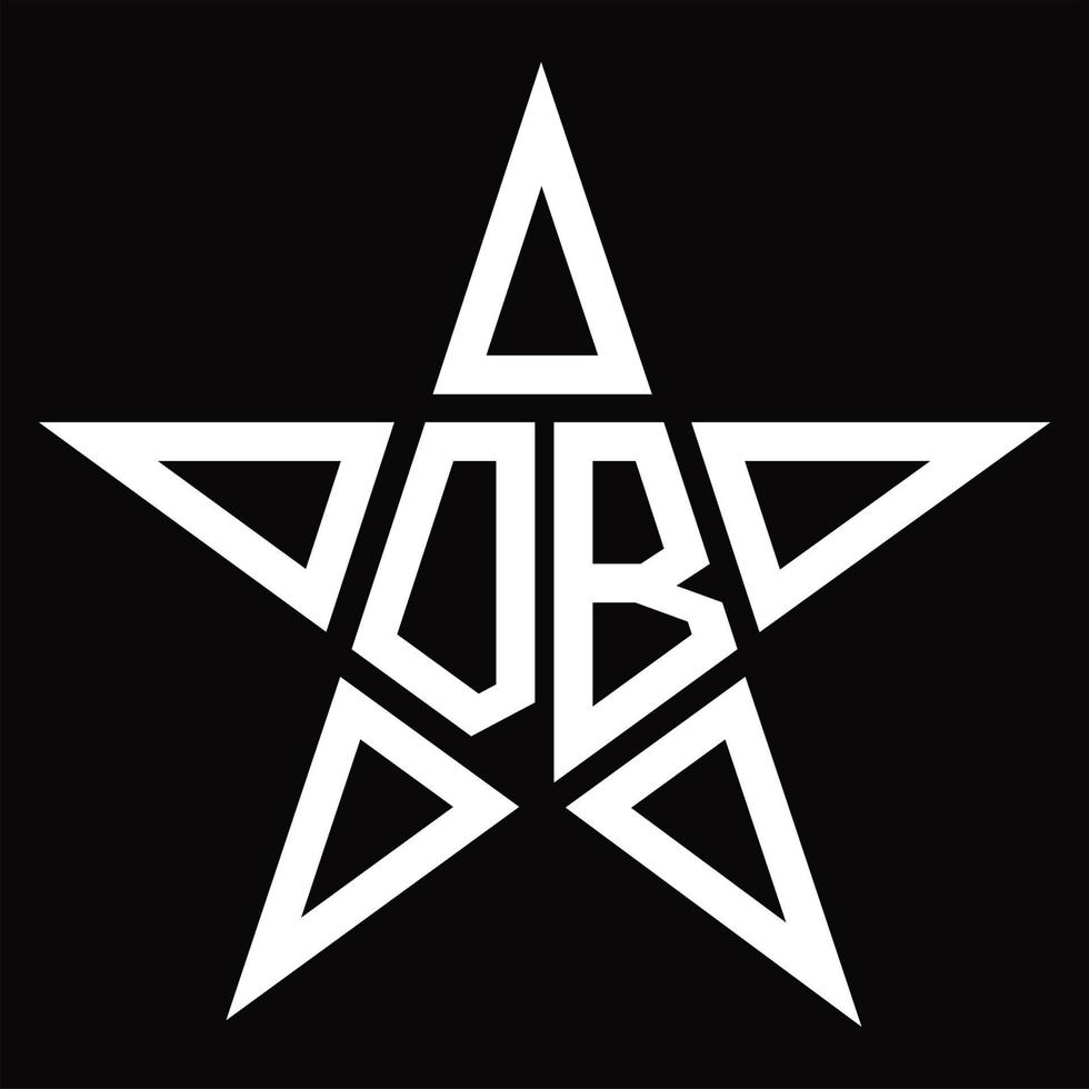 db logo monogramma con stella forma design modello vettore