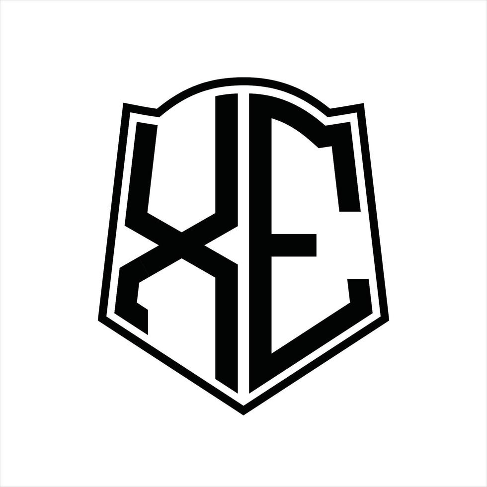 xe logo monogramma con scudo forma schema design modello vettore