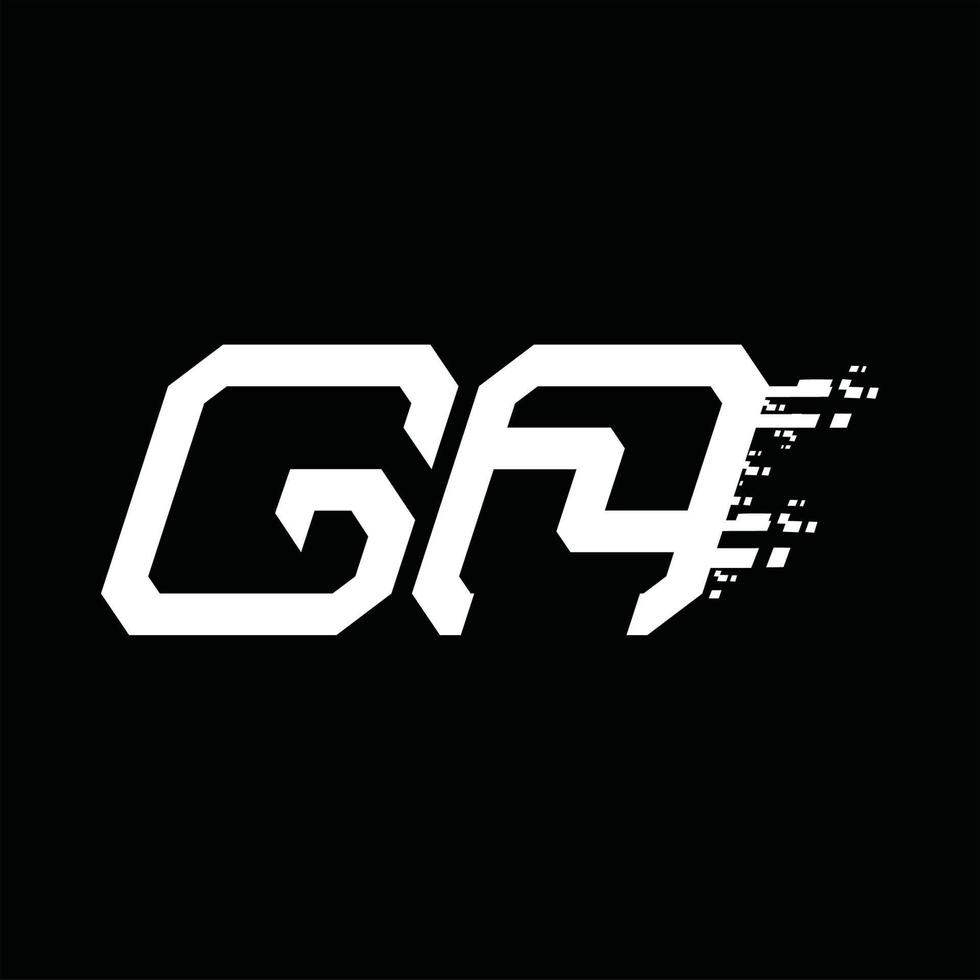 ga logo monogramma astratto velocità tecnologia design modello vettore