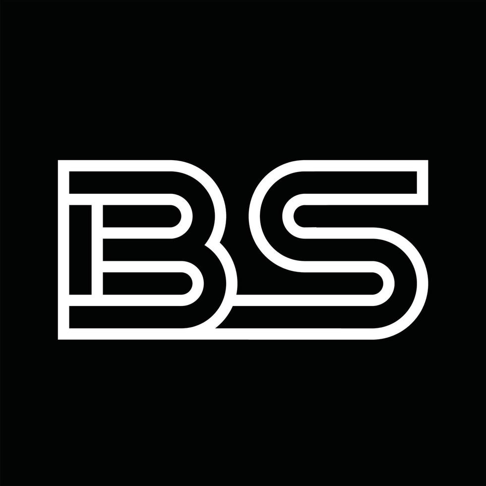 bs logo monogramma con linea stile negativo spazio vettore